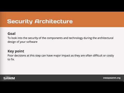 OWASP SAMM Security Architecture