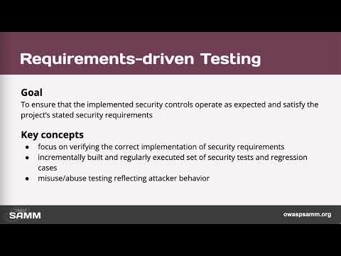 OWASP SAMM Requirements-driven Testing