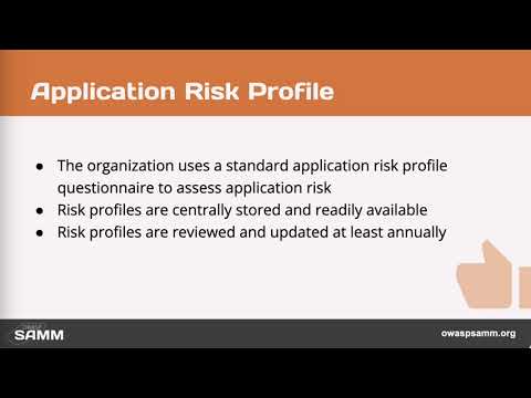 OWASP SAMM Application Risk Profile