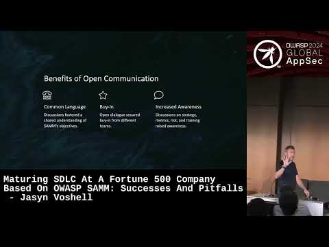 Maturing SDLC At A Fortune 500 Company Based On OWASP SAMM: Successes And Pitfalls - Jasyn Voshell