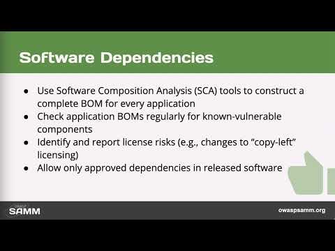 OWASP SAMM Software Dependencies