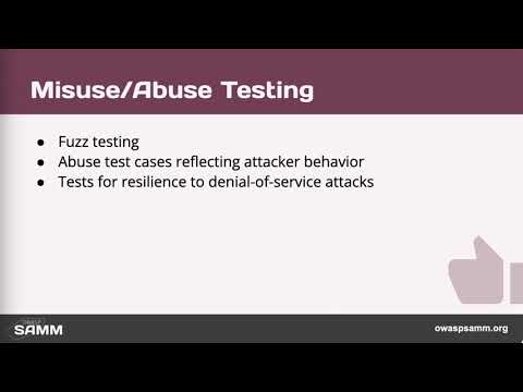 OWASP SAMM Misuse Abuse Testing