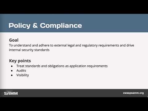 OWASP SAMM Policy &amp; Compliance