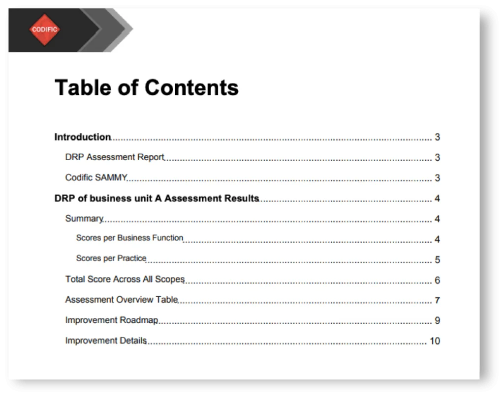 Automated DRP compliance report