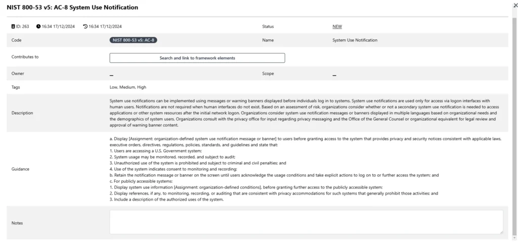 NIST 800-53 Control Details