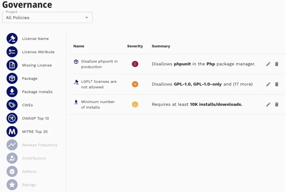 dependency governance in SOOS