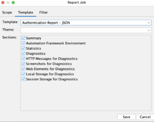Authentication report for debugging purposes