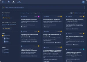 Secure Code Warrior's expansive library and security topics