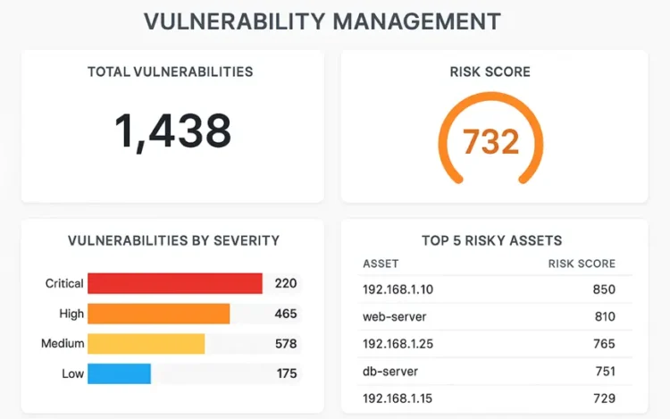 Vulnerability and pseudo-risk dashboard