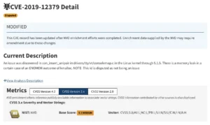 cve-2019-12379 - an example of a vulnerability with no impact